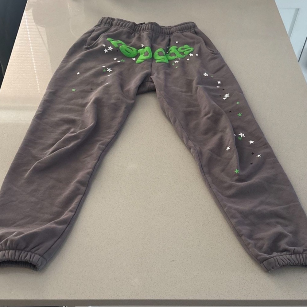 Slate gray spider sweat pants
